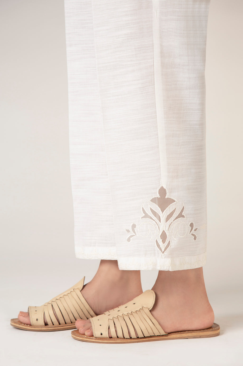 Embroidered Khaddar Straight Pants - Relax Fit