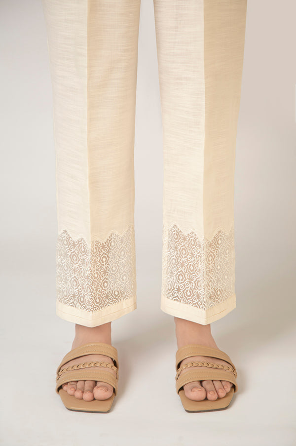 Embroidered Straight Khaddar Pants - Relax Fit