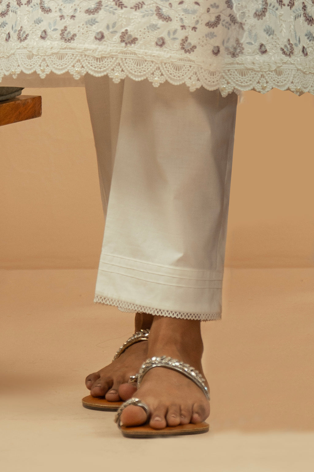 STYLIZED CAMBRIC STRAIGHT PANTS