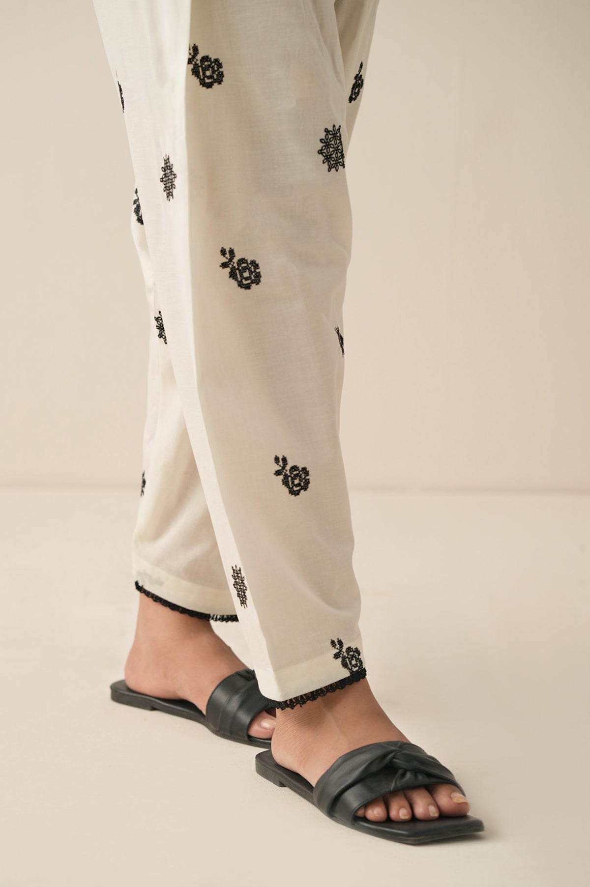 Embroidered Cambric Shalwar