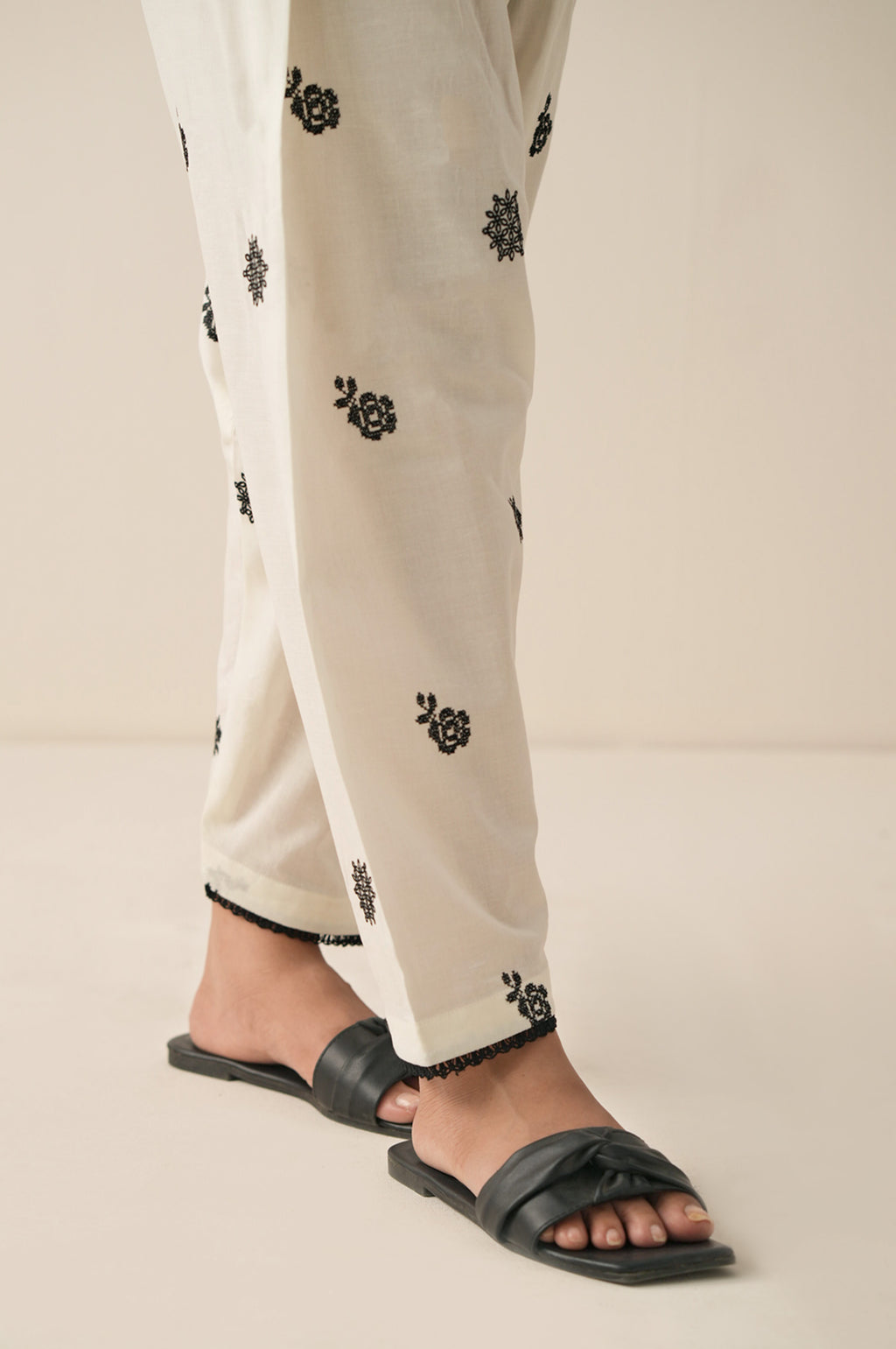 Embroidered Cambric Shalwar