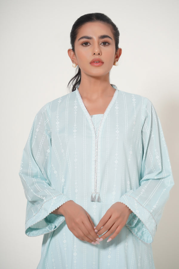 Unstitched 1 Piece Puff Printed Cambric Shirt