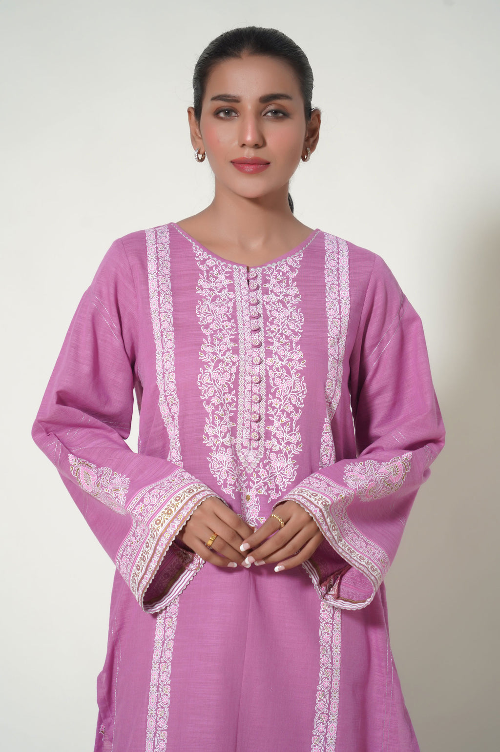 Unstitched 1 Piece Paste Printed Khaddar Shirt