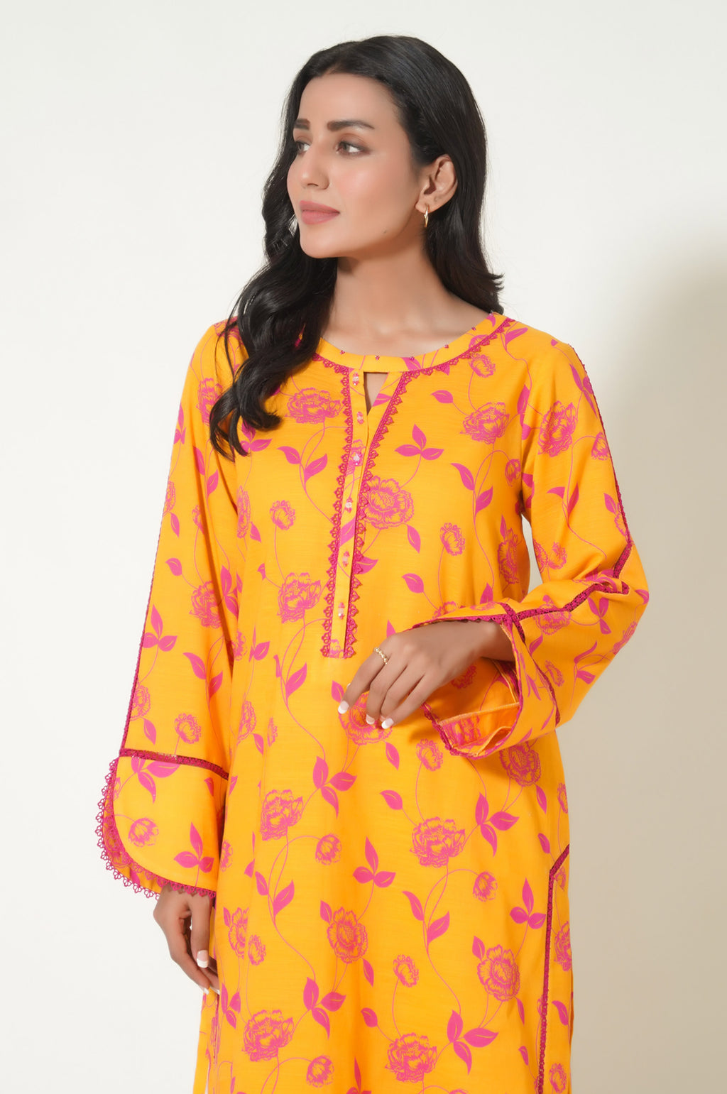 Unstitched 1 Piece Printed Khaddar Shirt