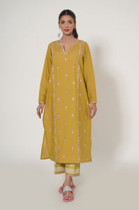 Stitched 2 Piece Embroidered Cambric Suit