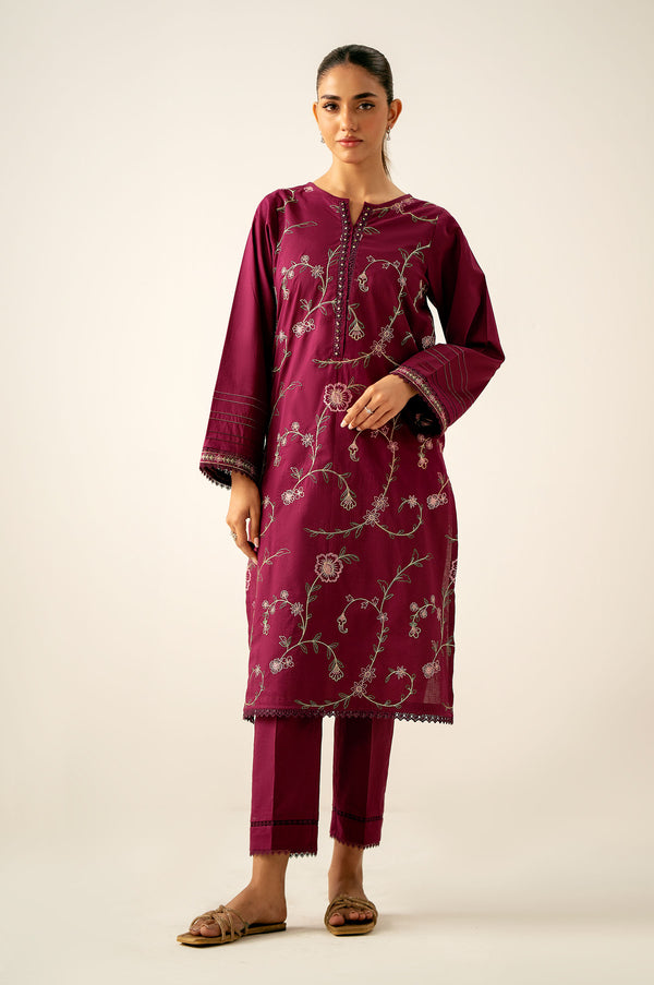 Unstitched 2 Piece Embroidered Lawn Shirt with Cambric Bottom