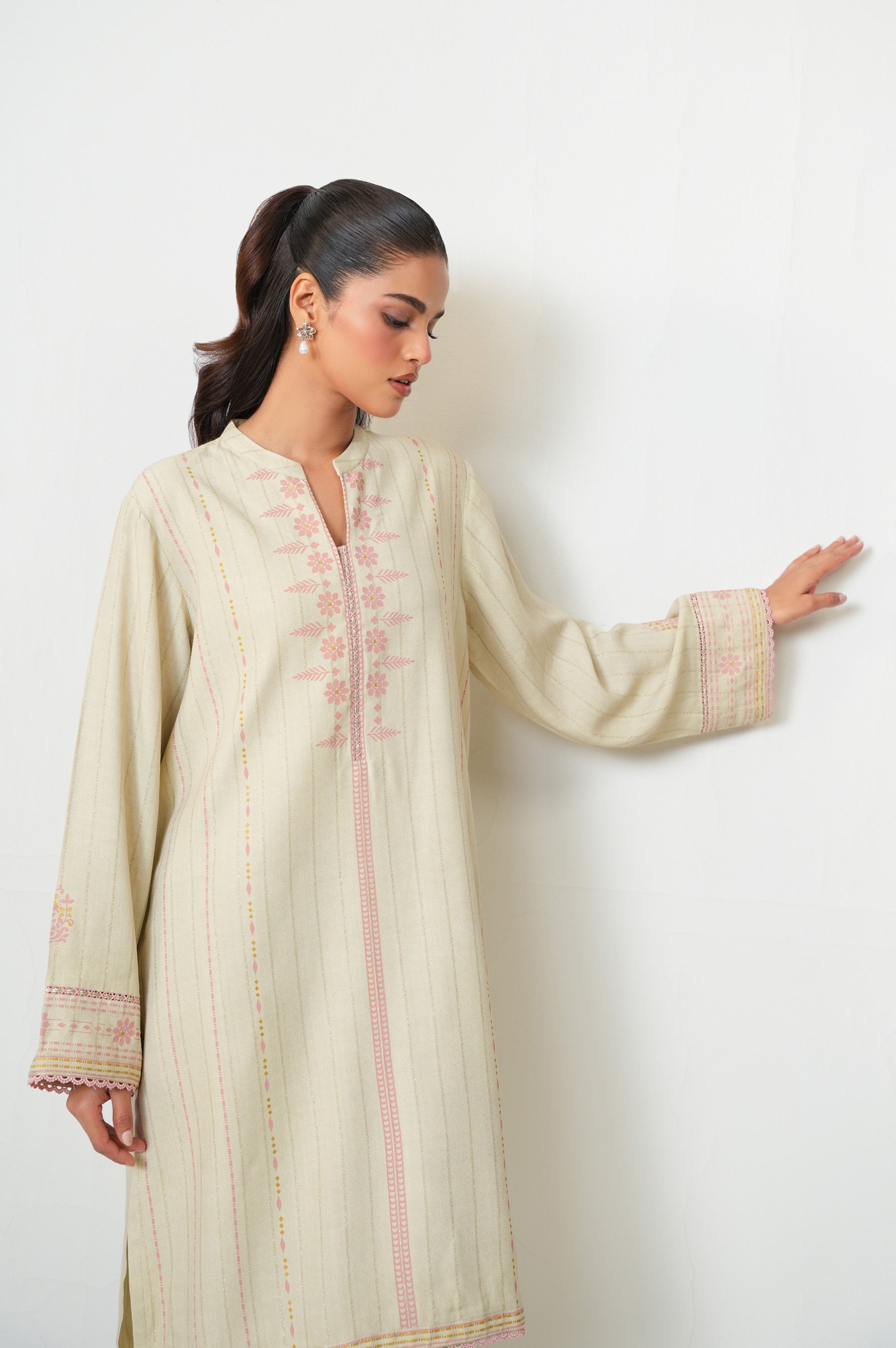 Unstitched 2 Piece Paste Printed Viscose Crepe Lurex Suit