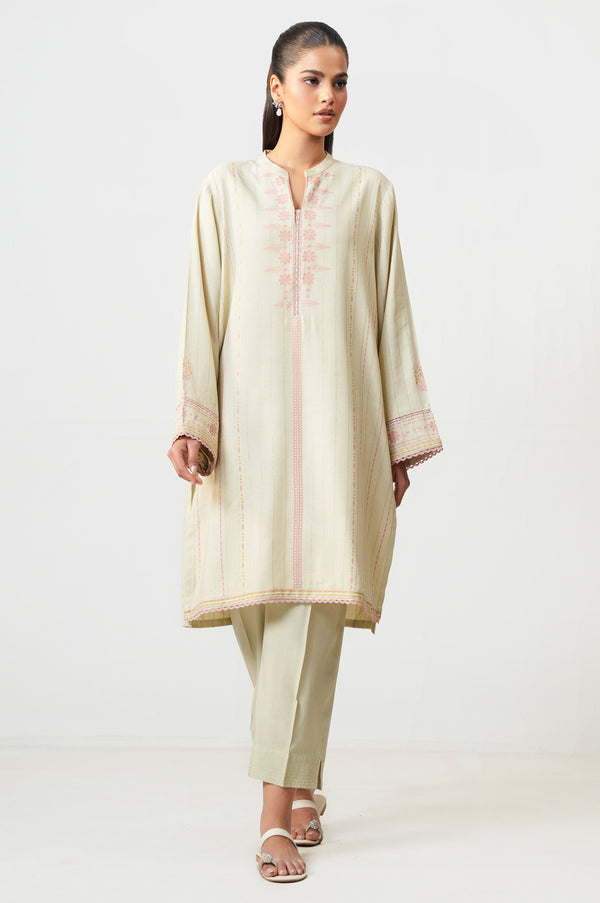 Stitched 2 Piece Paste Printed Viscose Crepe Lurex Suit