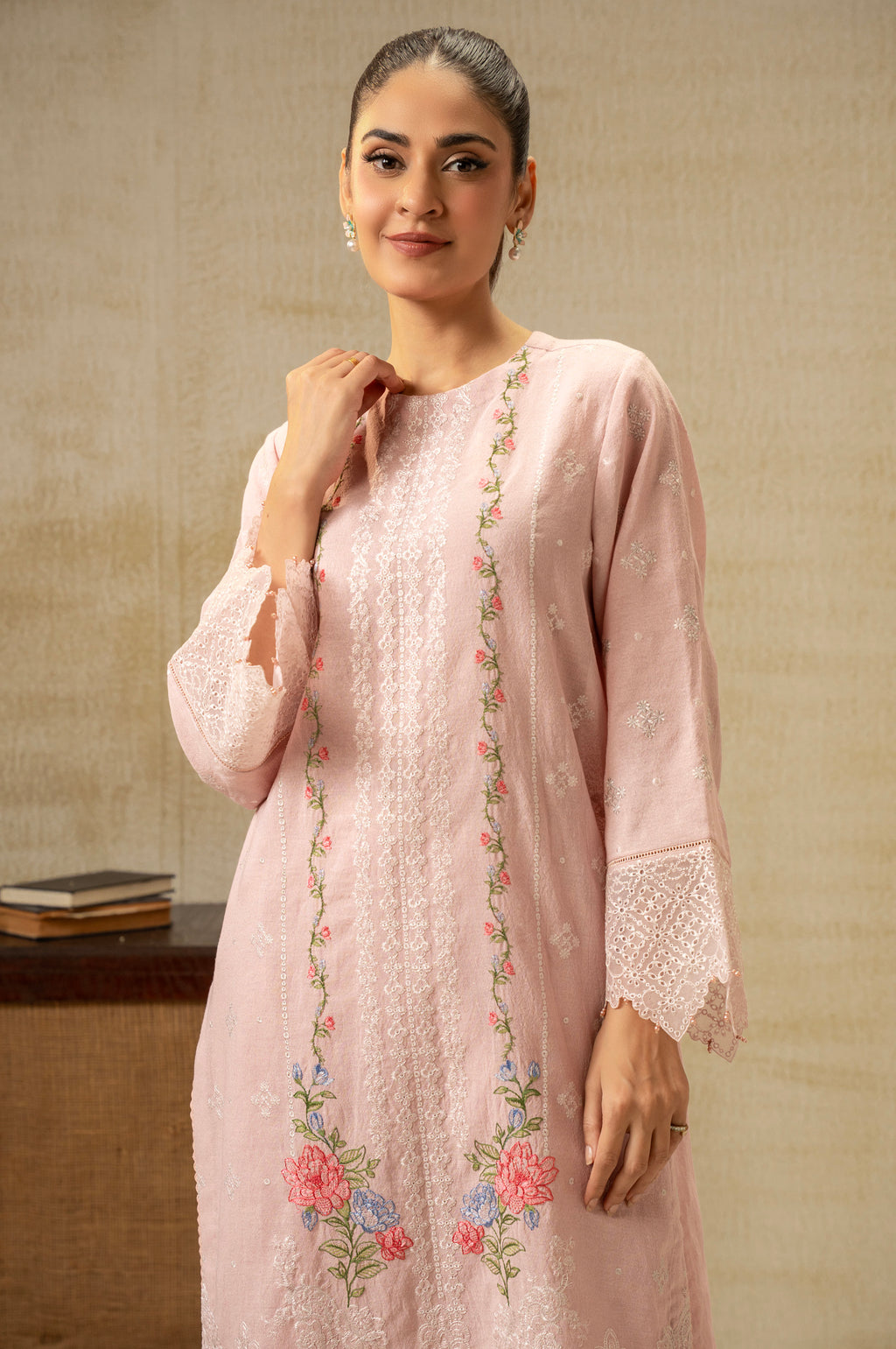 UNSTITCHED DYED EMBROIDERED SUIT