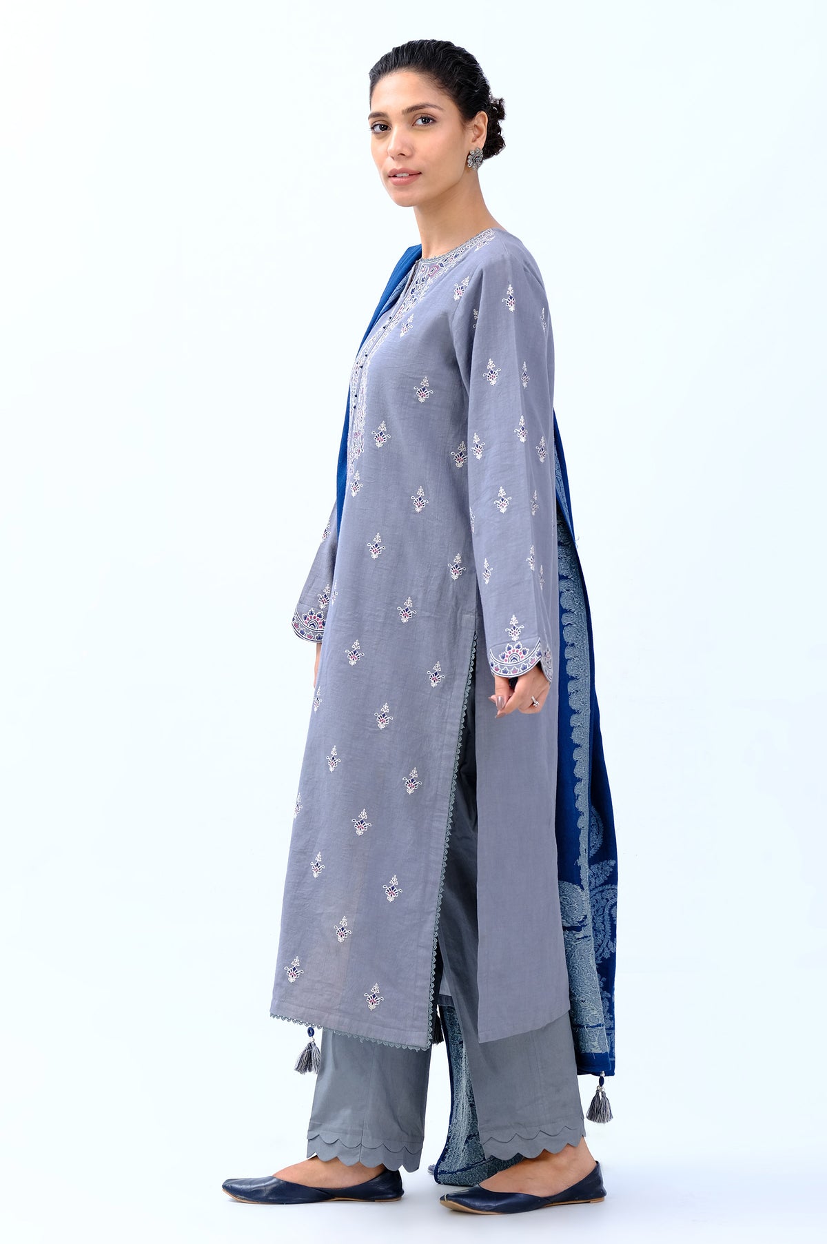 Stitched 2 Piece Embroidered Khaddar Suit