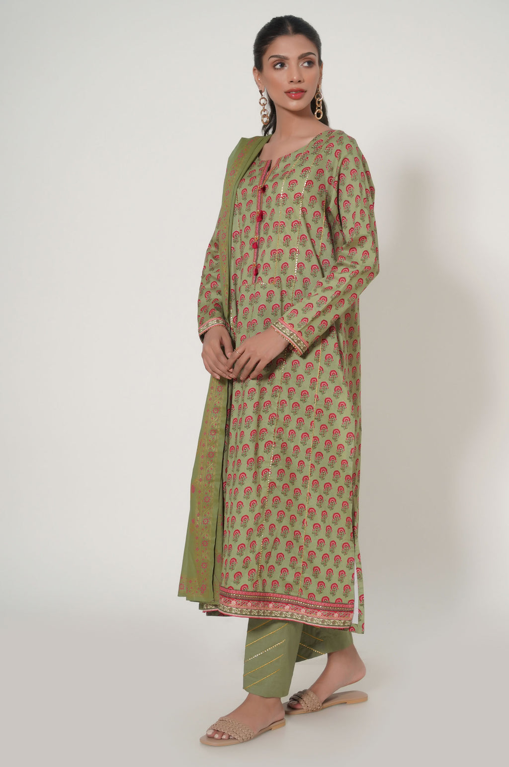 Unstitched 3 Piece Printed Lawn Suit