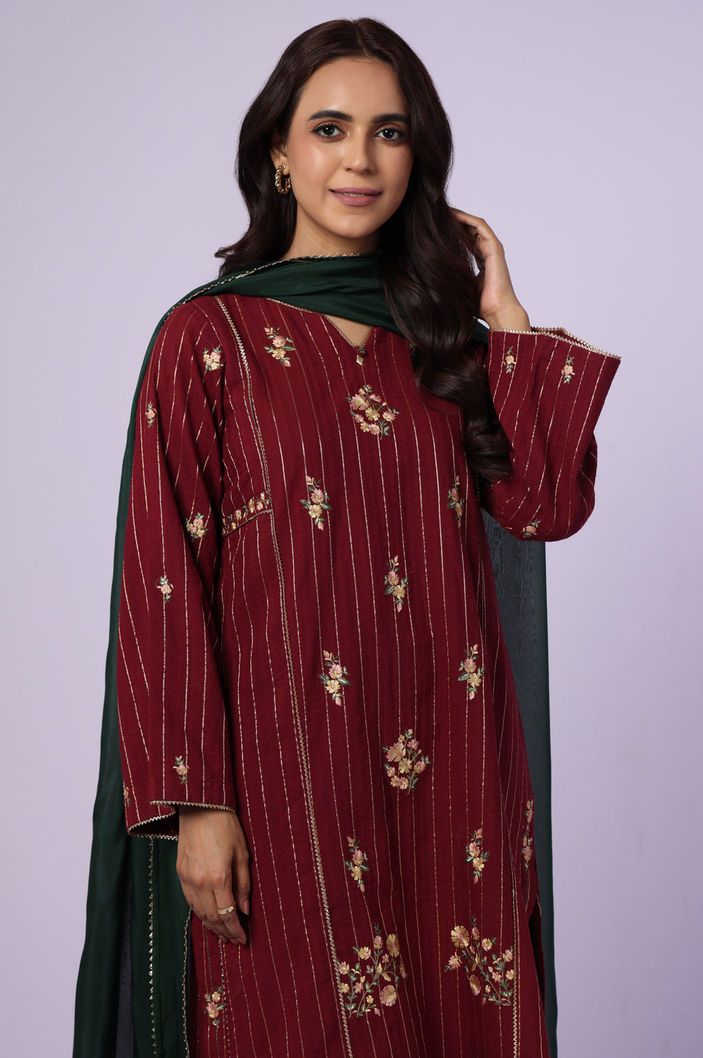 Unstitched 3 Piece Embroidered Mysuri Jacquard Suit