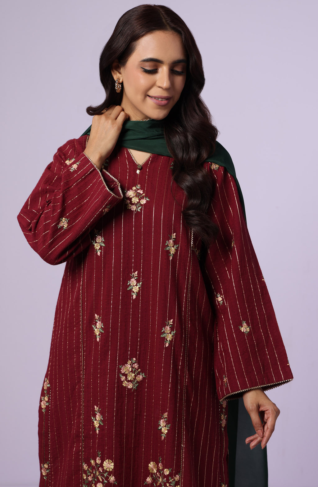 Unstitched 3 Piece Embroidered Mysuri Jacquard Suit