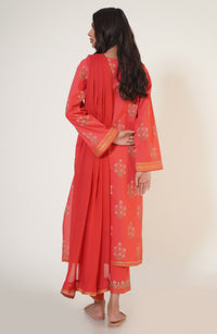 Stitched 3 Piece Paste Printed Lawn Suit