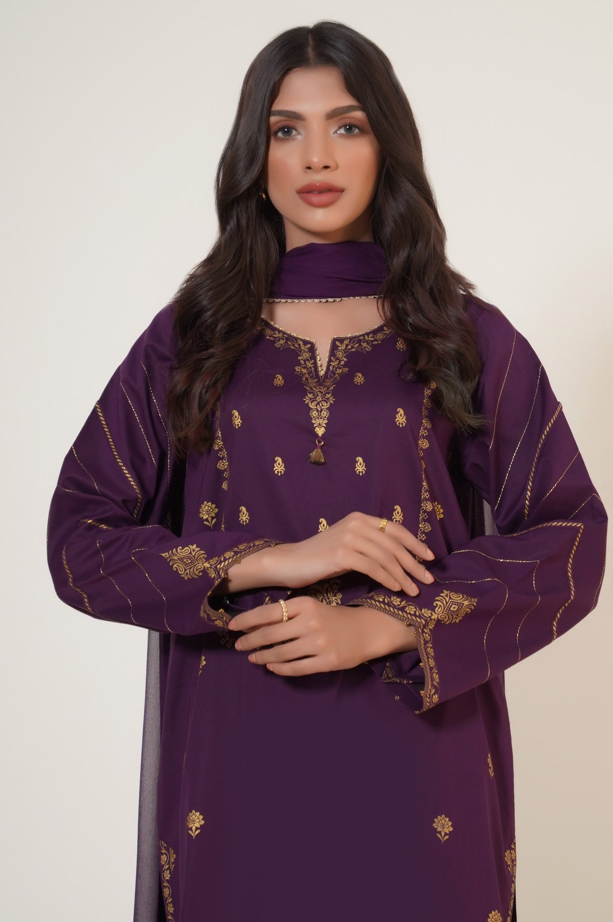 Stitched 3 Piece Paste Printed Lawn Suit