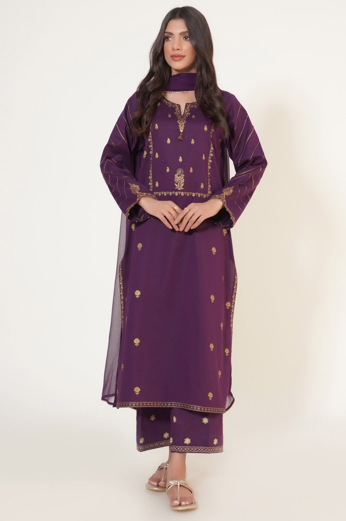 Stitched 3 Piece Paste Printed Lawn Suit