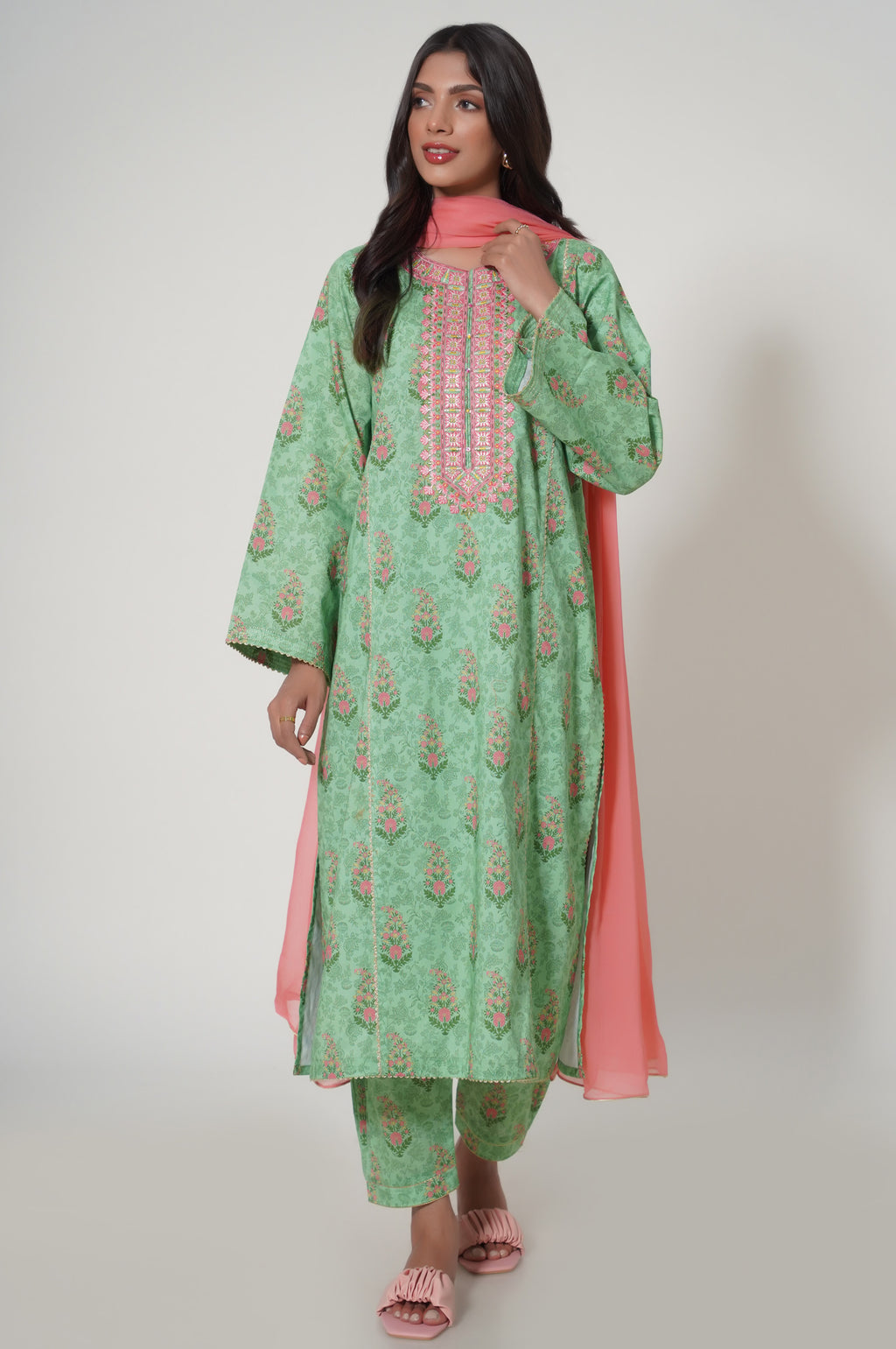 Stitched 3 Piece Printed Lawn Suit