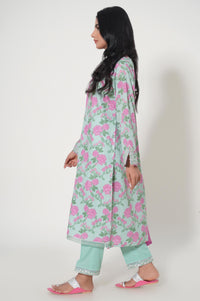 Unstitched 3 Piece Printed Dobby Lawn