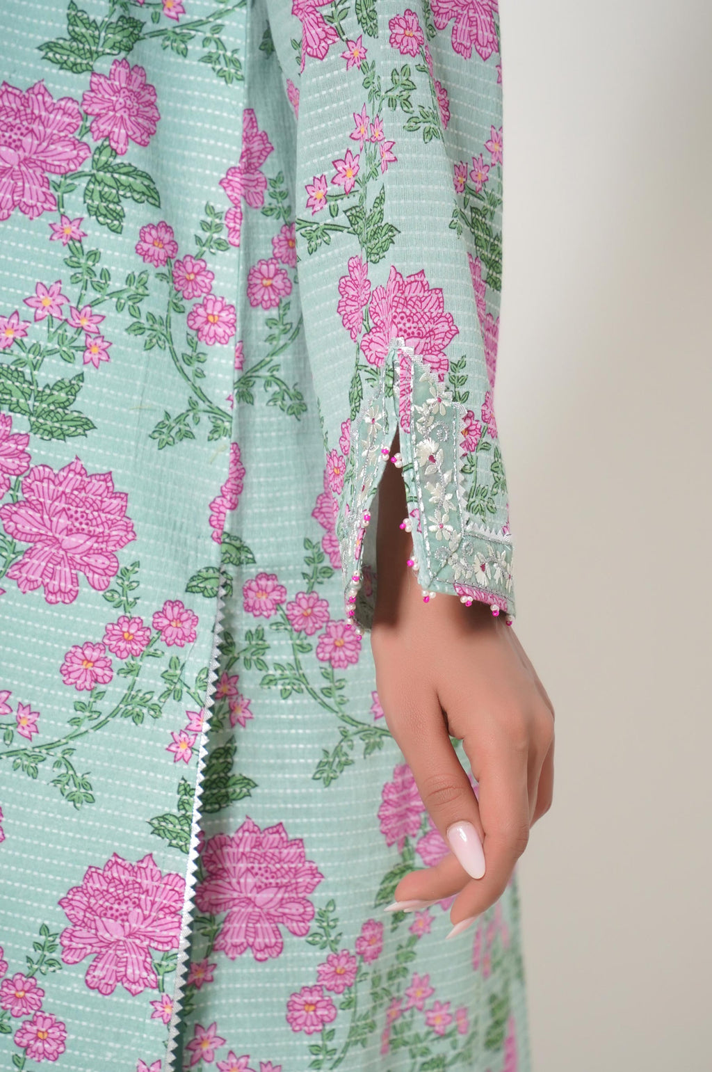 Unstitched 3 Piece Printed Dobby Lawn