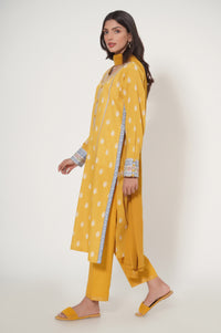 Unstitched 3 Piece Printed Embroidered Dobby Lawn