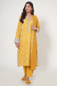 Unstitched 3 Piece Printed Embroidered Dobby Lawn