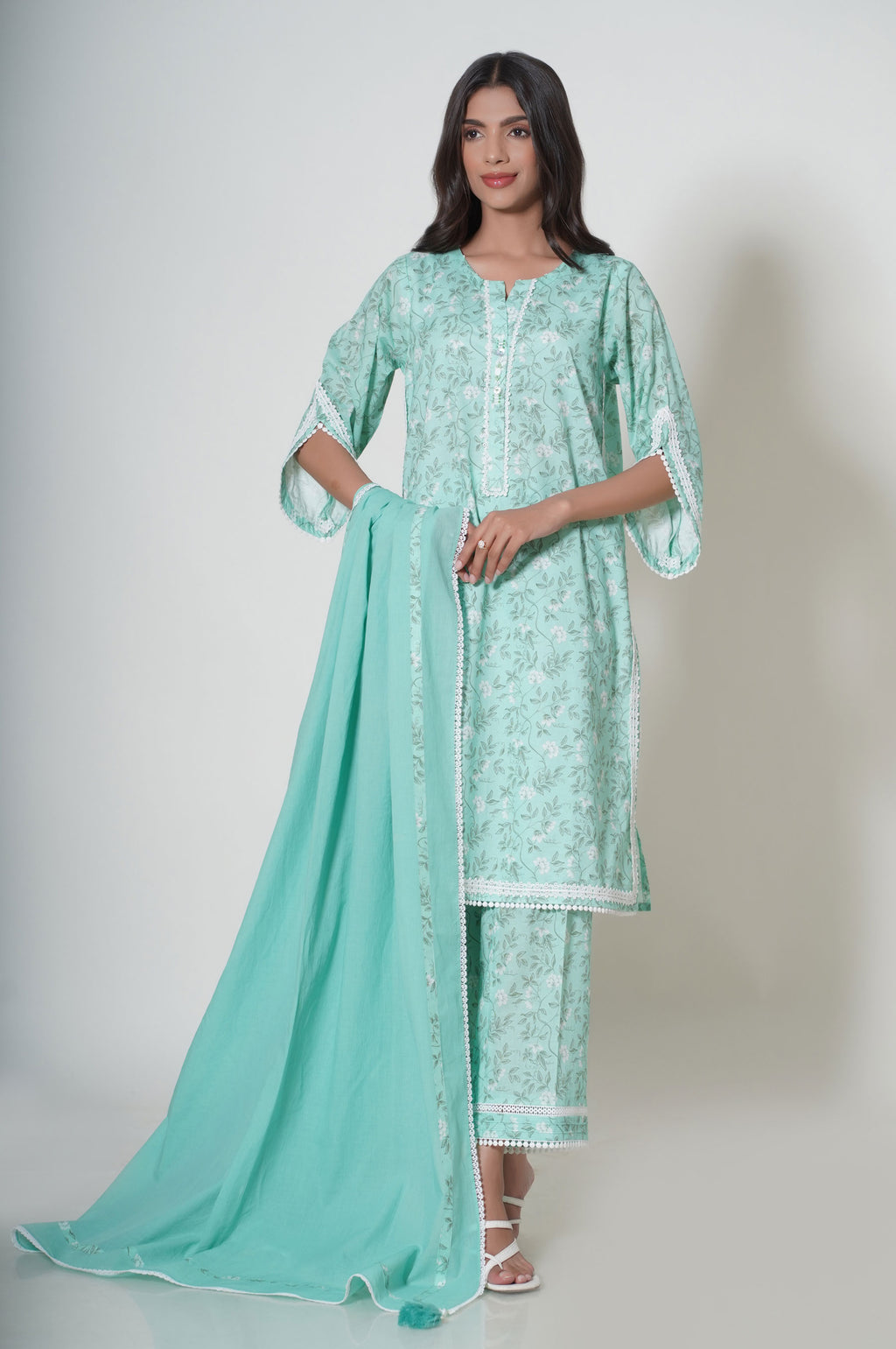 Unstitched 3 Piece Printed Cambric
