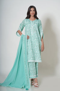 Unstitched 3 Piece Printed Cambric