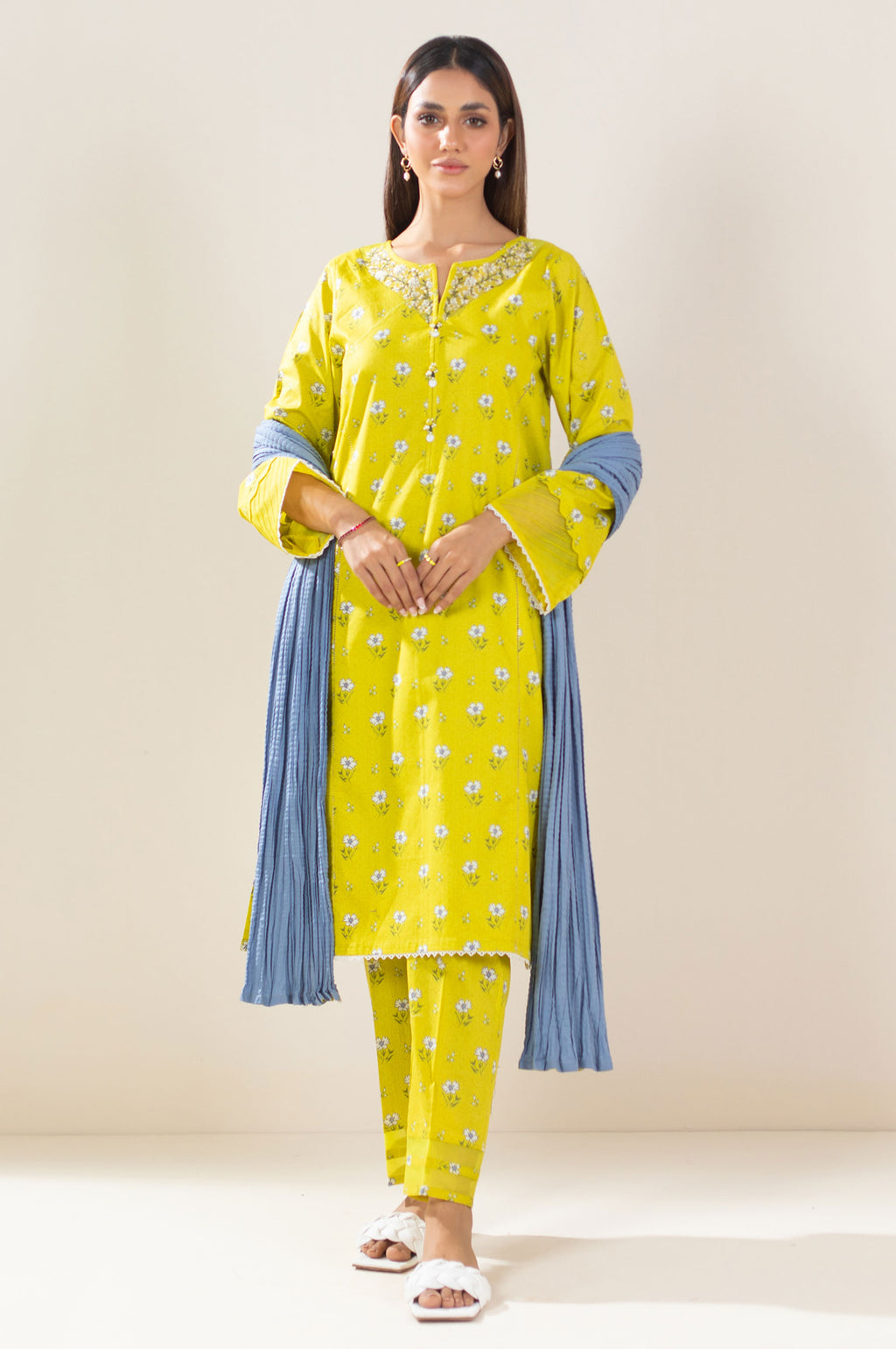 Stitched 3 Piece Printed Lawn Suit
