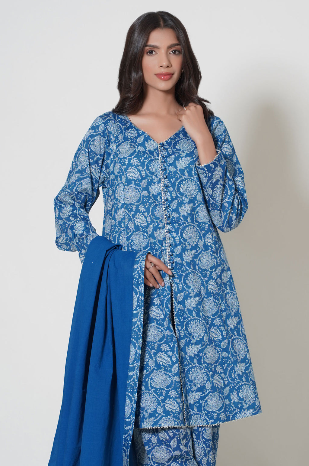 Unstitched 3 Piece Printed Cambric