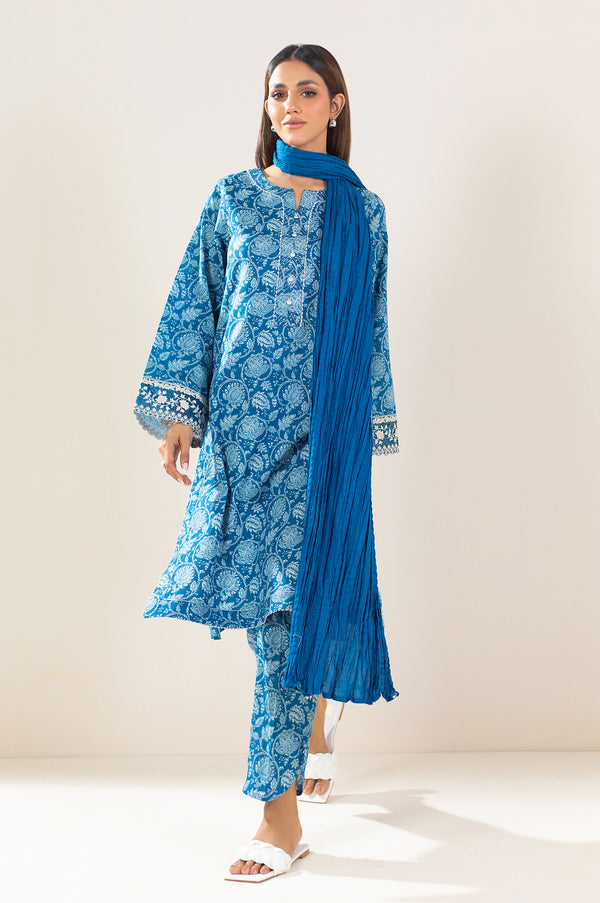 Stitched 3 Piece Printed Lawn Suit