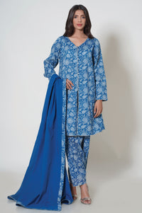 Unstitched 3 Piece Printed Cambric