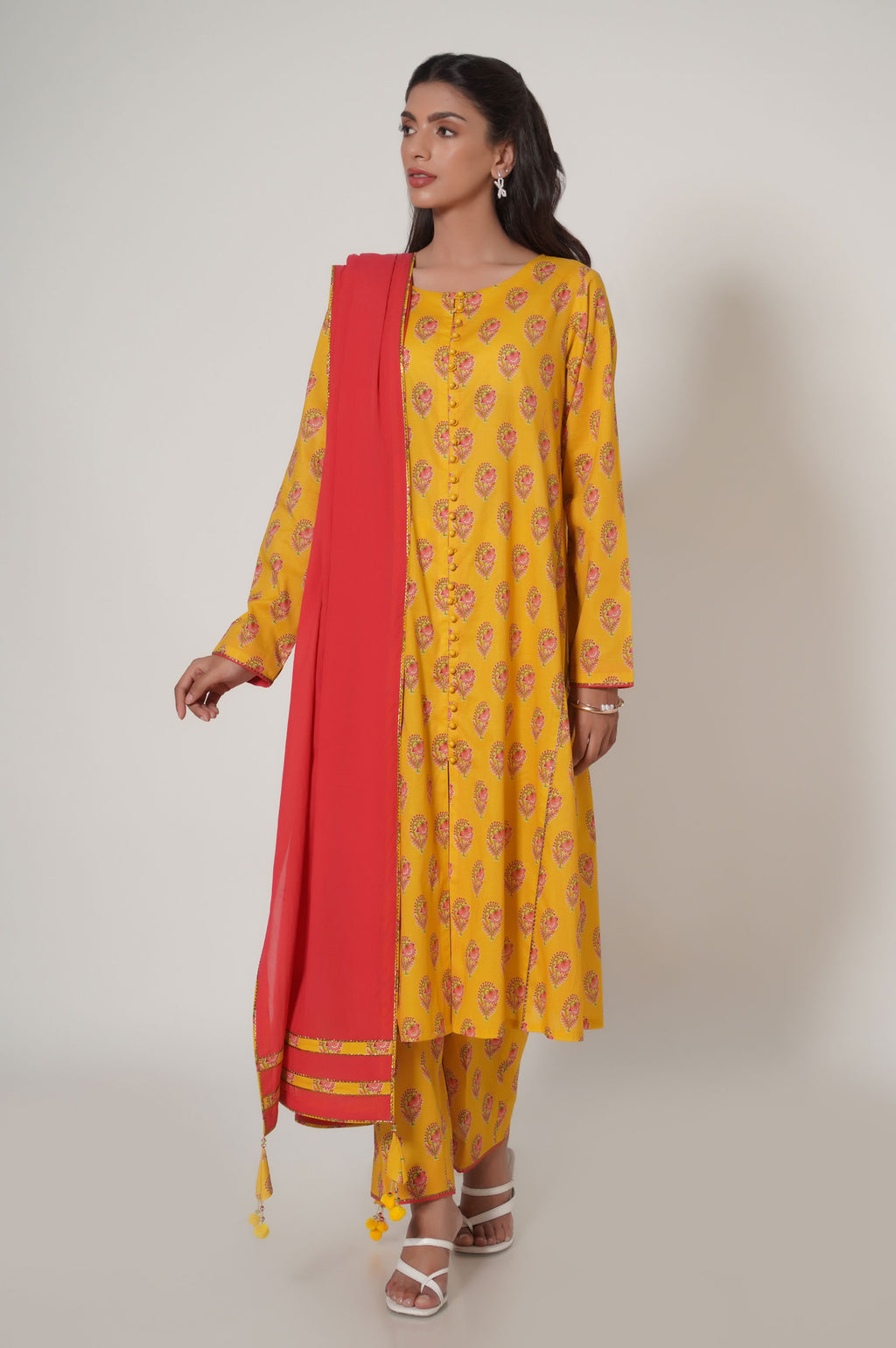 Unstitched 3 Piece Printed Cambric Suit