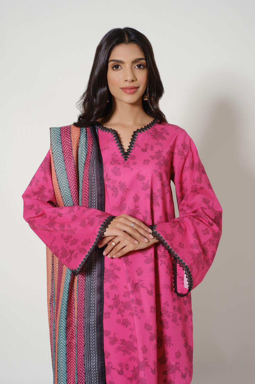 Unstitched 3 Piece Printed Cambric Suit