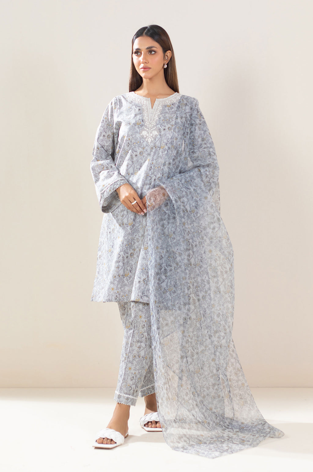 Stitched 3 Piece Printed Lawn Suit