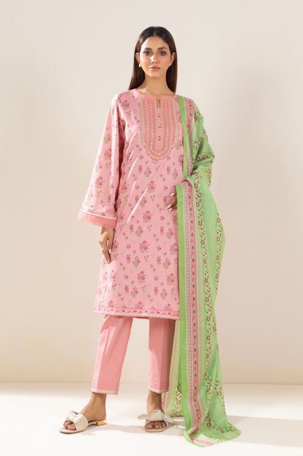 Stitched 3 Piece Embroidered Lawn Suit