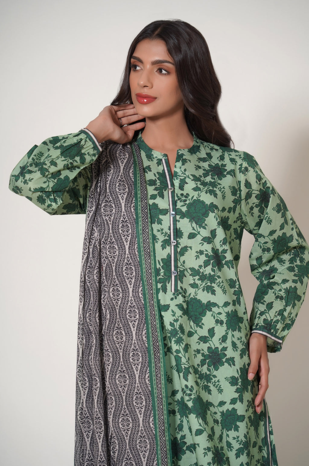 Stitched 3 Piece Printed Cambric Suit