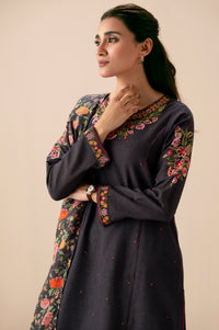 Unstitched 3 Piece Embroidered Cotton Satin Suit