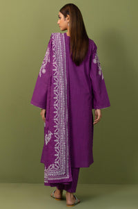 Stitched 3 Piece  Embroidered Both Side Slub Suit