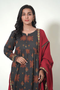 Unstitched 3 Piece Printed Cottle Suit