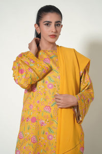 Unstitched 3 Piece Printed Cottle Suit