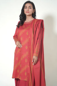 Unstitched 3 Piece Paste Printed Cottle Suit