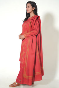Unstitched 3 Piece Paste Printed Cottle Suit