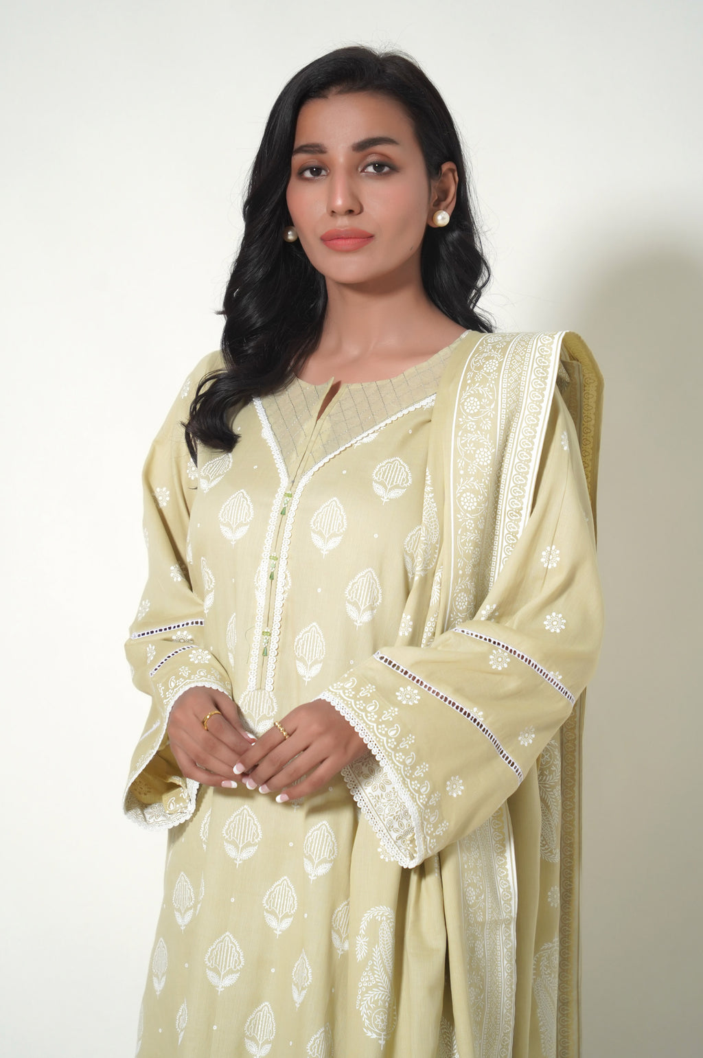 Unstitched 3 Piece Paste Printed Cottle Suit