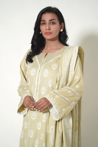 Unstitched 3 Piece Paste Printed Cottle Suit