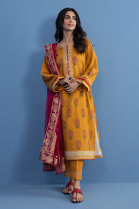 Unstitched 3 Piece Printed Khaddar Suit