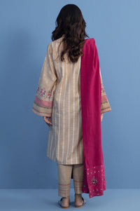 Unstitched 3 Piece Paste Printed Khaddar Suit