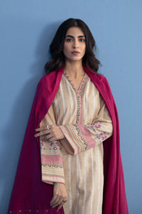 Unstitched 3 Piece Paste Printed Khaddar Suit