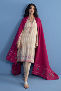 Unstitched 3 Piece Paste Printed Khaddar Suit