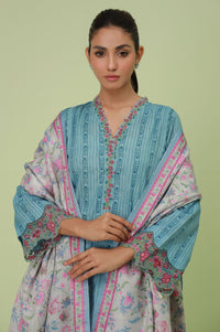 Stitched 3 Piece Printed Khaddar Suit