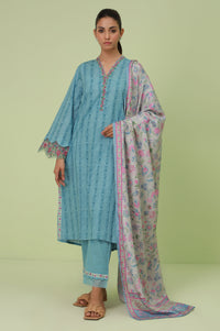 Stitched 3 Piece Printed Khaddar Suit